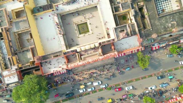 Stunning Aerial Top-Down View of the Historic Hawa Mahal in Jaipur