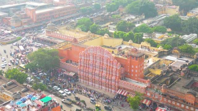 Stunning Aerial View of Hawa Mahal Palace in Jaipur India