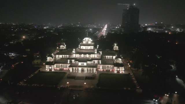 Stunning Night View of Albert Hall Museum in Jaipur India