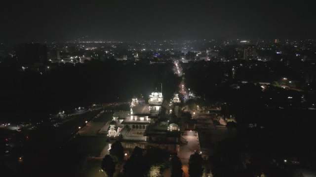 Spectacular Night Aerial View of Albert Hall Museum in Jaipur