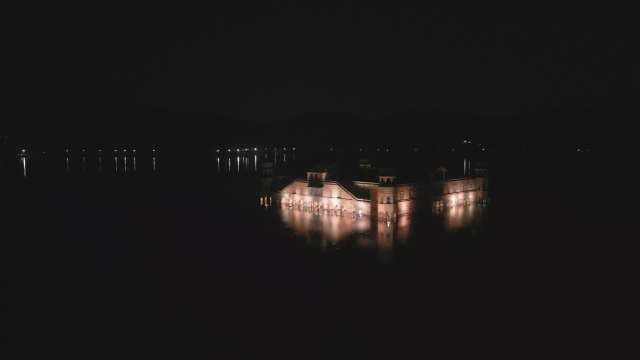 Stunning Illuminated Jal Mahal Water Palace at Night in Jaipur, India