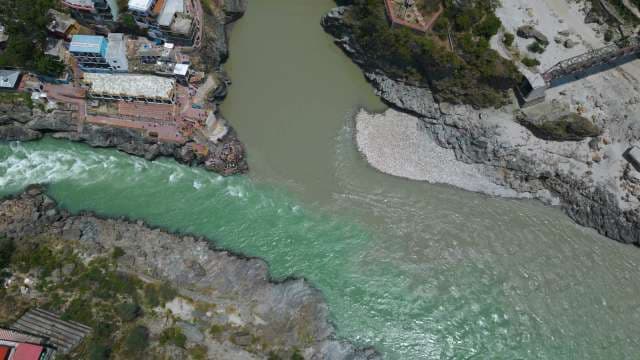 Sacred Confluence of Bhagirathi and Alaknanda Rivers in Devprayag India