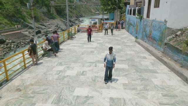 Scenic Riverside Walkway at Devprayag Confluence in Uttarakhand India