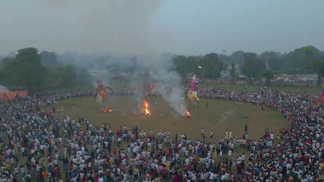 Spectacular Ravana Dahan Celebration During the Dussehra Festival in India