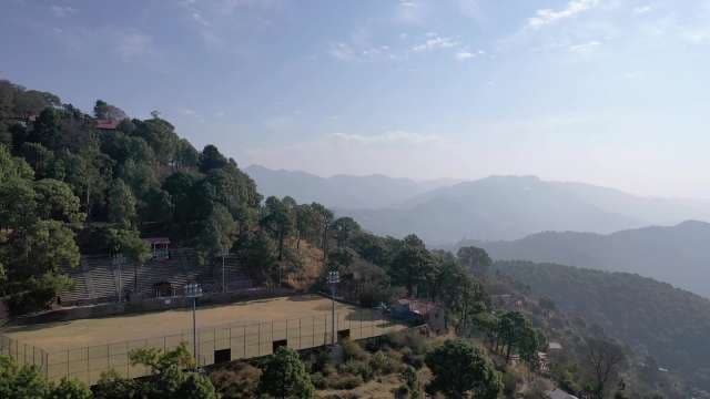 Breathtaking Panoramic View of a Mountain Sports Field in India
