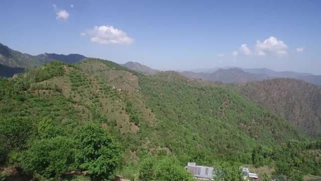 Breathtaking Panoramic View of Lush Green Mountains and Terraced Farming