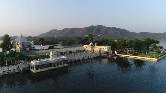 Majestic Jag Mandir Island Palace on Lake Pichola in Udaipur, India