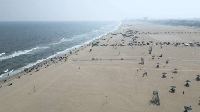 Aerial View of the Iconic Marina Beach Shoreline in Chennai India