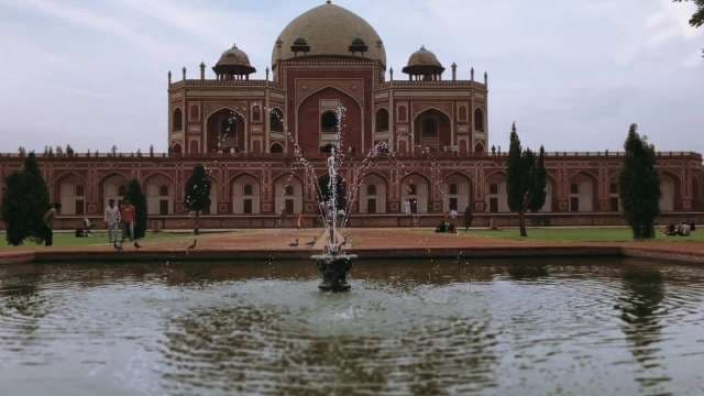 Humayun's Tomb Architecture and Fountain in New Delhi India