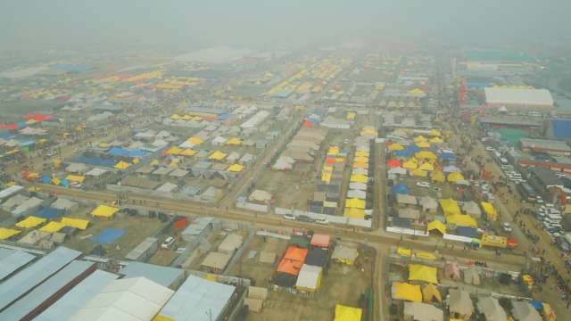 Aerial View of Sprawling Tent City at Magh Mela Festival