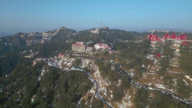 Aerial Panoramic View of Shimla Hill Station During Winter
