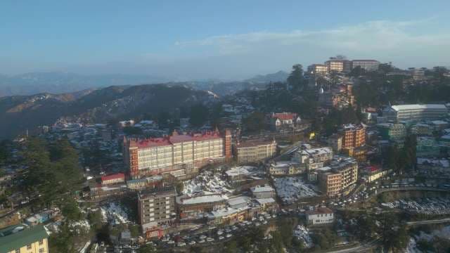 Scenic Aerial View of Shimla City in Winter