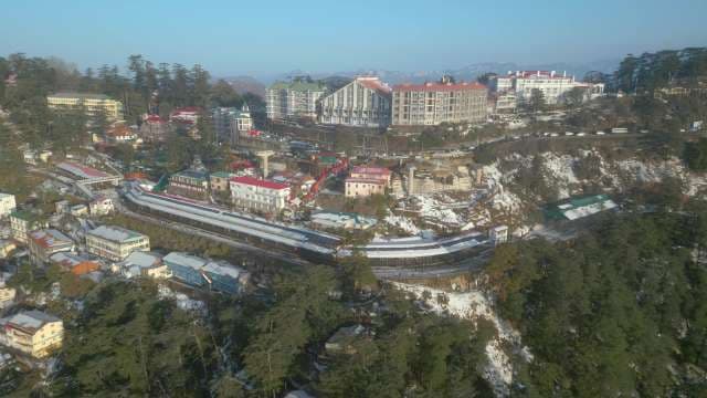 Aerial View of Shimla Hill Station with Snow and Architecture