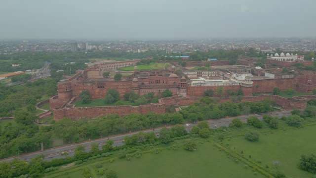 Aerial View of the Historic Agra Fort in India