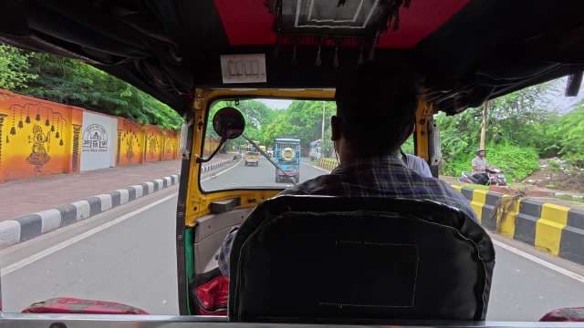 Passenger View of Auto Rickshaw Ride in Agra India