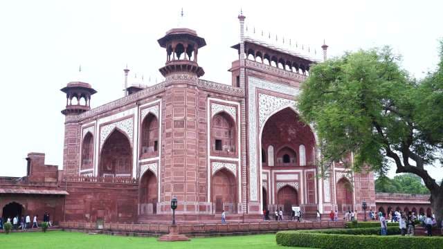 Grand Gateway of the Taj Mahal Complex in Agra India
