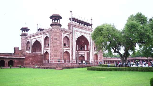 The Great Gate Entrance to the Taj Mahal in Agra India