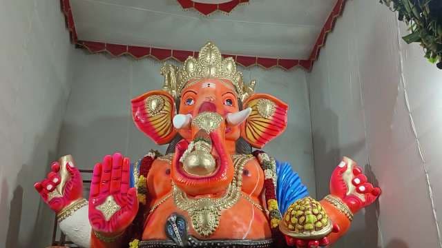 Colorful Lord Ganesha Idol for Hindu Festival Celebration