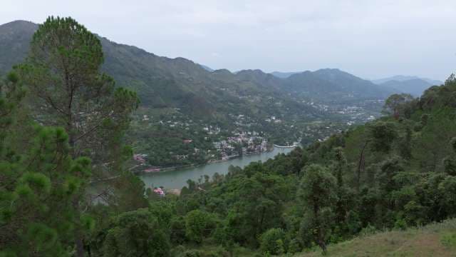 Scenic High Angle View of Bhimtal Lake in Uttarakhand India