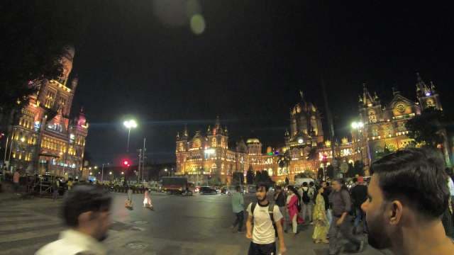 Night View of Chhatrapati Shivaji Maharaj Terminus in Mumbai