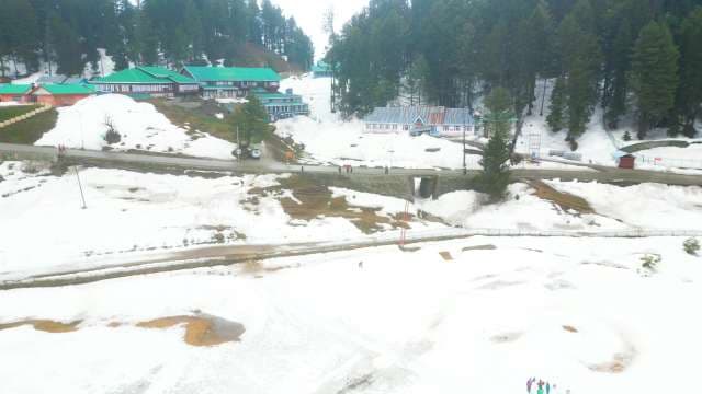 Aerial View of Malam Jabba Ski Resort Snowscape in Pakistan