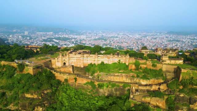 Aerial View of Gwalior Fort and City Landscape in India