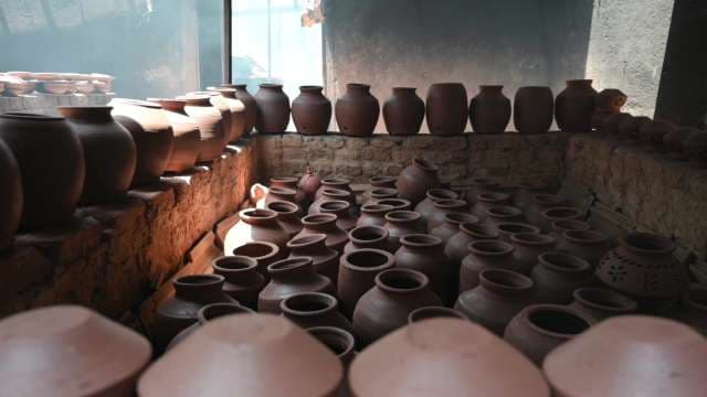 Handmade Terracotta Clay Pots in Traditional Workshop