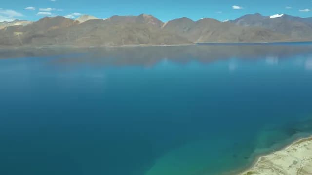 Stunning Aerial View of Pangong Lake and Himalayan Mountains