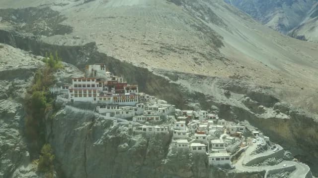 Ancient Buddhist Monastery Perched on Rocky Cliff in Ladakh