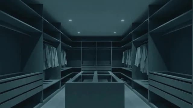 Luxury Modern Walk-in Closet with Minimalist Interior Design