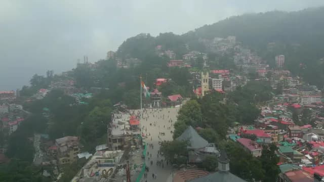 Aerial View of Shimla Ridge and Christ Church in Mist