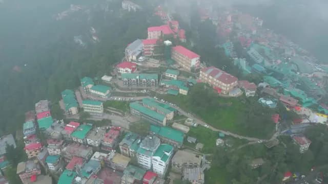 Aerial View of Misty Shimla Hill Station in Himachal Pradesh India