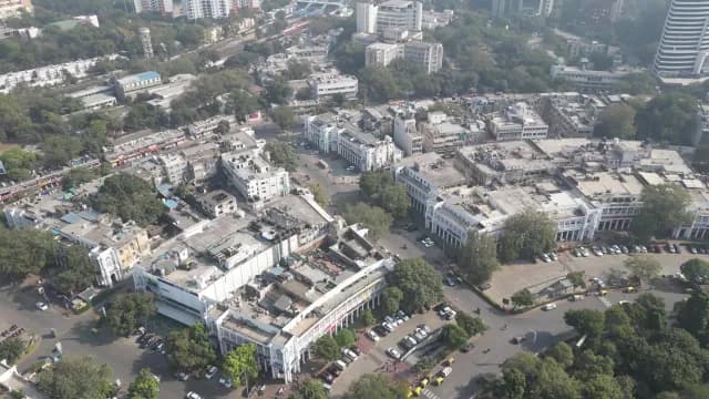Aerial View of Connaught Place in New Delhi India