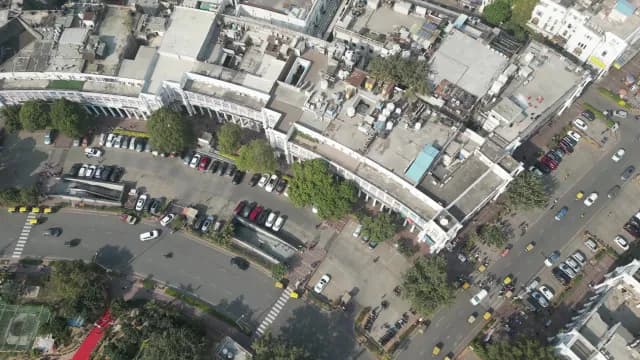 Aerial View of Connaught Place Circle in New Delhi