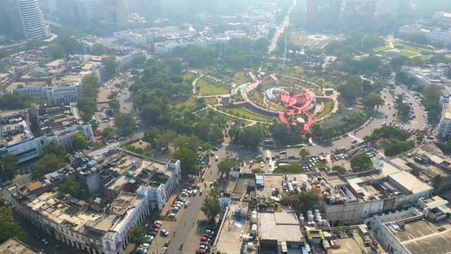 Aerial View of Connaught Place Circular Market in New Delhi