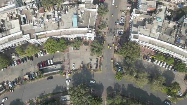 Aerial View of Connaught Place Circular Architecture New Delhi India