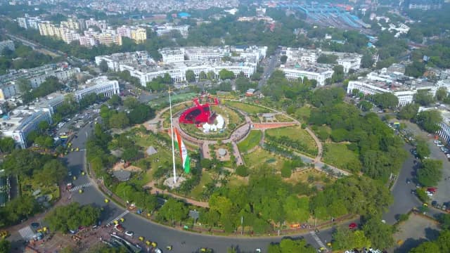 Drone View of Connaught Place Central Park New Delhi India