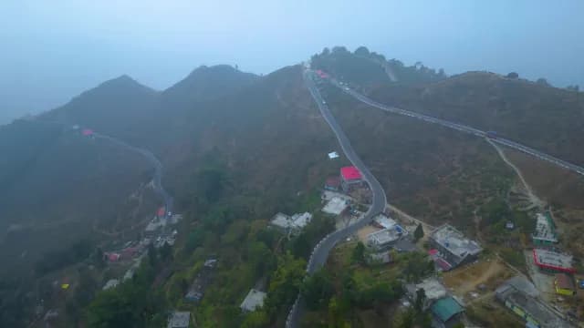 Aerial View of Winding Mountain Roads - Darjeeling