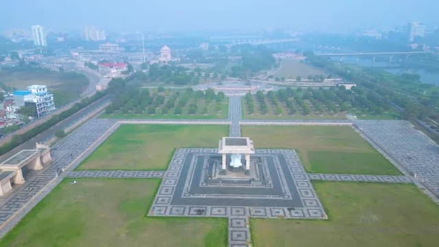 Aerial Panorama of Ambedkar Memorial Park in Lucknow India