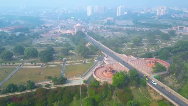 Aerial View of Ambedkar Memorial Park in Lucknow India