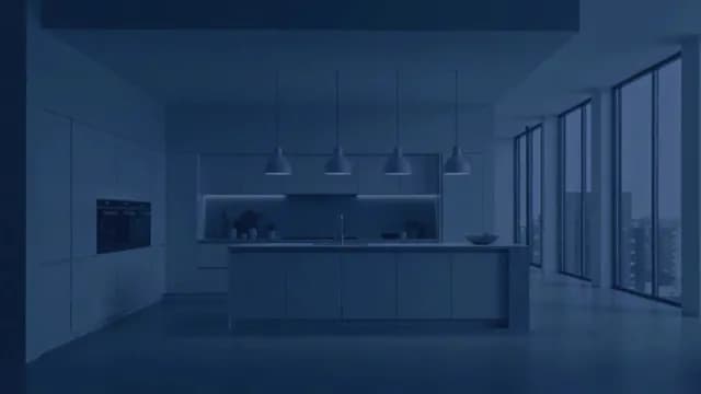 Modern Minimalist Luxury Kitchen Interior at Night