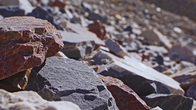 Close-up of Textured Volcanic Rocks in Arid Desert Landscape