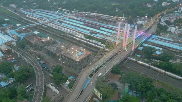 Aerial View of Nagpur Junction Station and Ram Jhula Bridge
