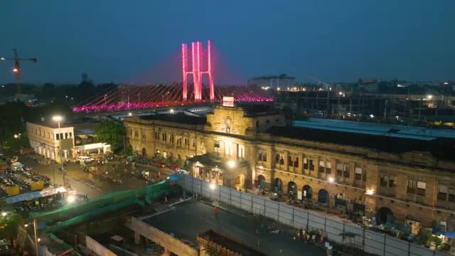 Night View of Nagpur Junction Station and Ram Jhula Bridge