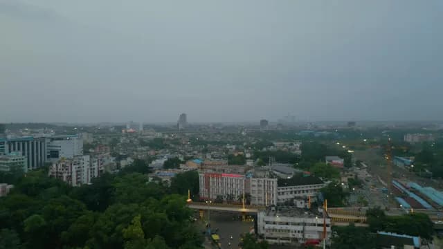 Aerial View of Nagpur Cityscape and Urban Greenery India