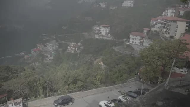 Scenic Misty View of Mussoorie Hill Station in India