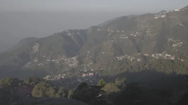 Panoramic View of Mussoorie Hill Station in the Himalayas from George Everest