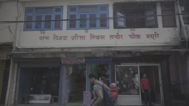 Historic Storefront and Local Street Life in Mussoorie India