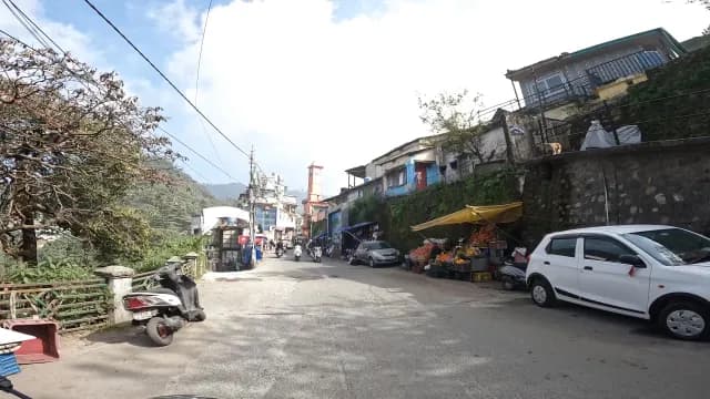 Bustling Mountain Street of Mussoorie in Uttarakhand India