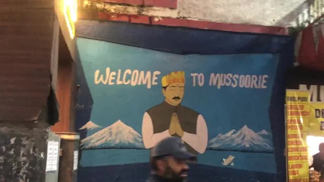 Welcome to Mussoorie Mural Street Sign in India